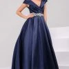 Jovani - 25190 V-neck Beaded Satin Ballgown