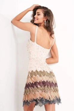 Jovani - 2657 Fringe Sweetheart Sheath Dress