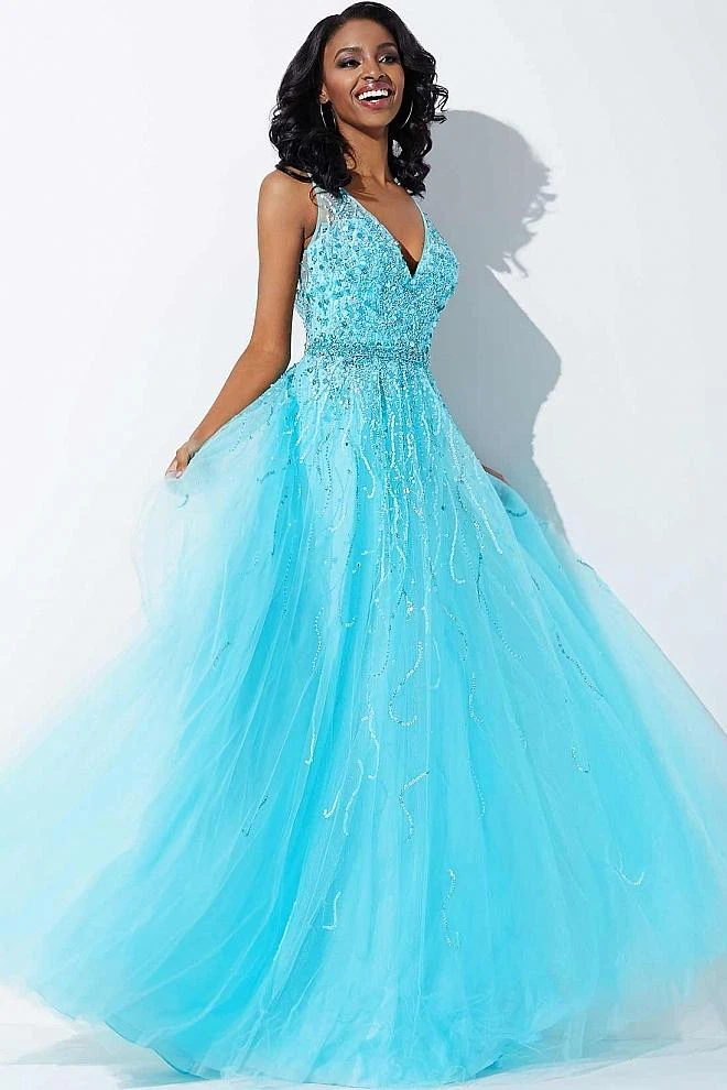 Jovani - 29085 Sleeveless Adorned Tulle Gown 9 Jovani - 29085 Sleeveless Adorned Tulle Gown
