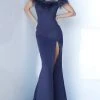 Jovani - 2944 Feathered Off-Shoulder Trumpet Dress 1 Jovani - 2944 Feathered Off-Shoulder Trumpet Dress
