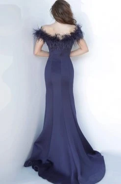 Jovani - 2944 Feathered Off-Shoulder Trumpet Dress 5 Jovani - 2944 Feathered Off-Shoulder Trumpet Dress