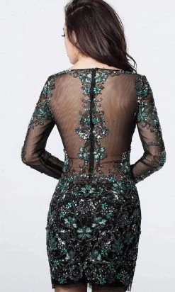 Jovani - 3011 Embellished Long Sleeve Fitted Dress