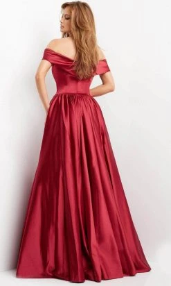 Jovani 3129 - Off Shoulder Satin Evening Gown