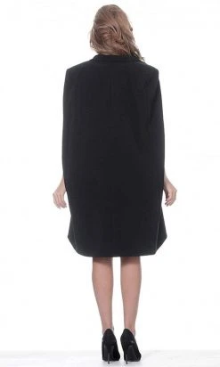 Jovani - 3551 Bateau Cape Sheath Cocktail Dress