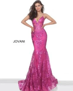 Jovani - 3675 Sequined Illusion Corset Mermaid Gown 45 Jovani - 3675 Sequined Illusion Corset Mermaid Gown