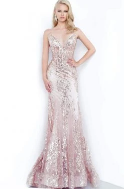 Jovani - 3675 Sequined Illusion Corset Mermaid Gown 28 Jovani - 3675 Sequined Illusion Corset Mermaid Gown