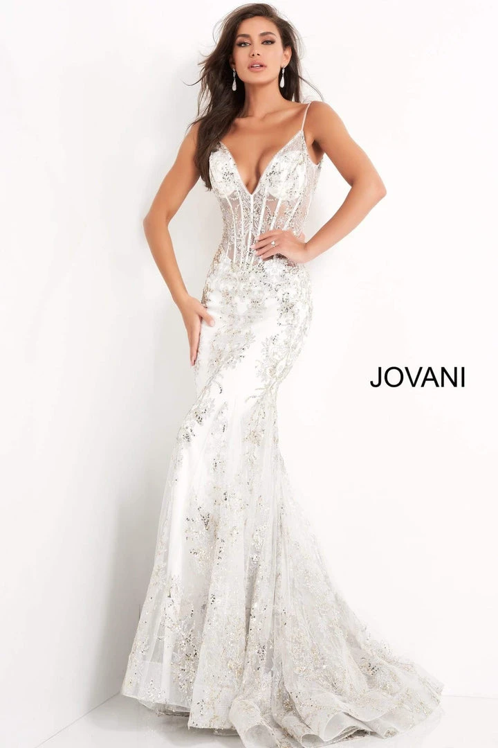 Jovani - 3675 Sequined Illusion Corset Mermaid Gown 20 Jovani - 3675 Sequined Illusion Corset Mermaid Gown