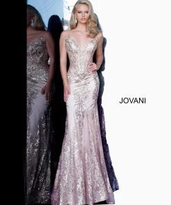 Jovani - 3675 Sequined Illusion Corset Mermaid Gown 33 Jovani - 3675 Sequined Illusion Corset Mermaid Gown