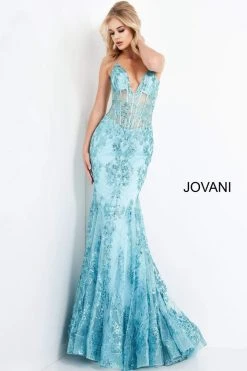 Jovani - 3675 Sequined Illusion Corset Mermaid Gown 39 Jovani - 3675 Sequined Illusion Corset Mermaid Gown