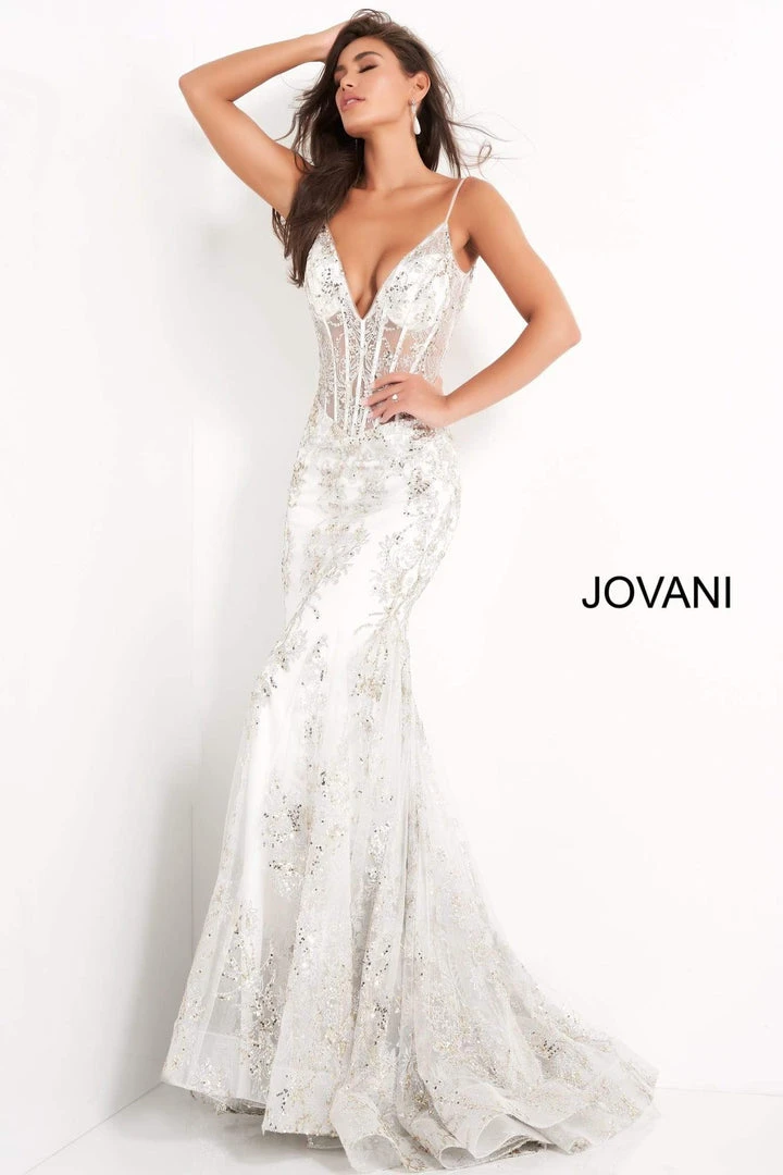 Jovani - 3675 Sequined Illusion Corset Mermaid Gown 19 Jovani - 3675 Sequined Illusion Corset Mermaid Gown