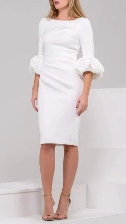 Jovani - 39738 Quarter Length Puff Detailed Dress 11 Jovani - 39738 Quarter Length Puff Detailed Dress