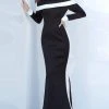 Jovani - 4062 Bateau Folded Collar Trumpet Dress 2 Jovani - 4062 Bateau Folded Collar Trumpet Dress