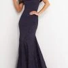 Jovani - 4564 Off Shoulder Floral Embossed Trumpet Gown 1 Jovani - 4564 Off Shoulder Floral Embossed Trumpet Gown