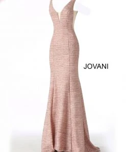 Jovani 45811 V-Neckline Prom Dress With Nude Cut-Outs