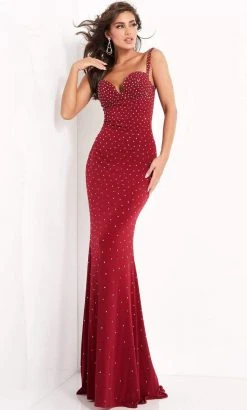 Jovani - 4728 Sweetheart Neckline Beaded Jersey Prom Dress
