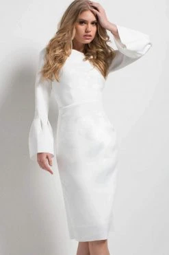 Jovani - 50160 Bell Sleeved Bateau Column Dress