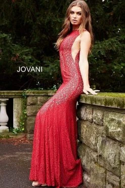 Jovani - 50757 Sleeveless Stretch Lace Trumpet Gown 10 Jovani - 50757 Sleeveless Stretch Lace Trumpet Gown