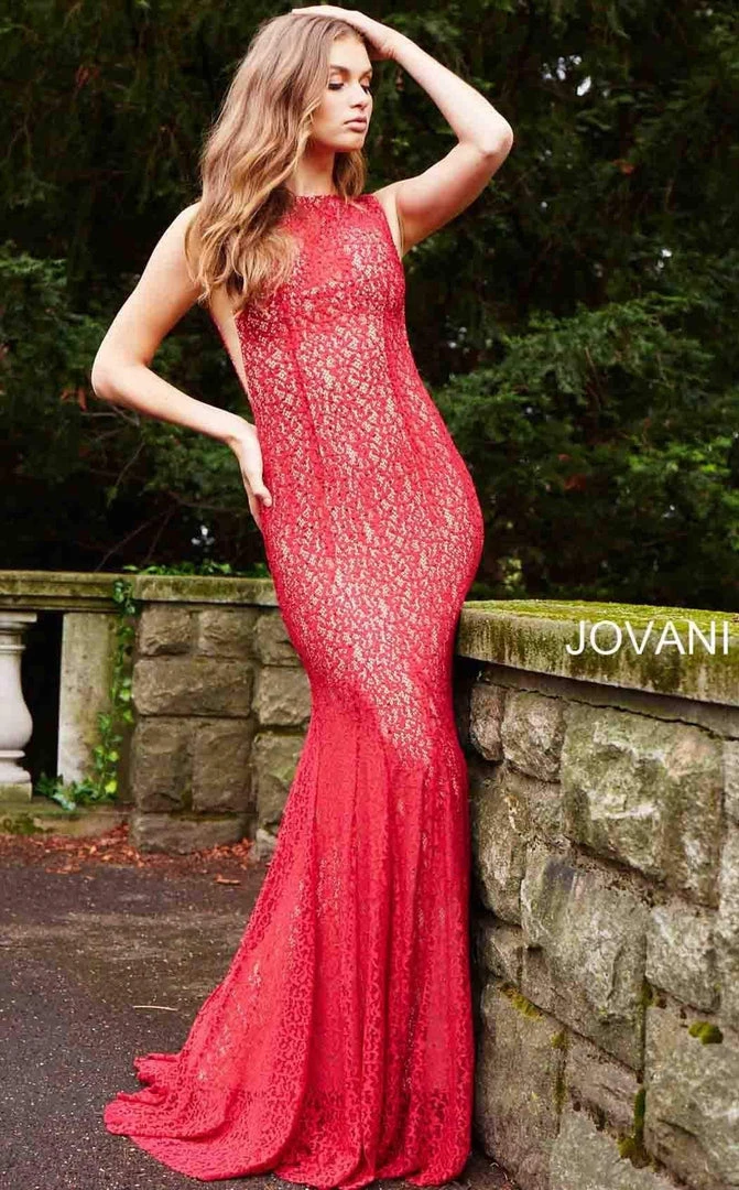 Jovani - 50757 Sleeveless Stretch Lace Trumpet Gown 7 Jovani - 50757 Sleeveless Stretch Lace Trumpet Gown
