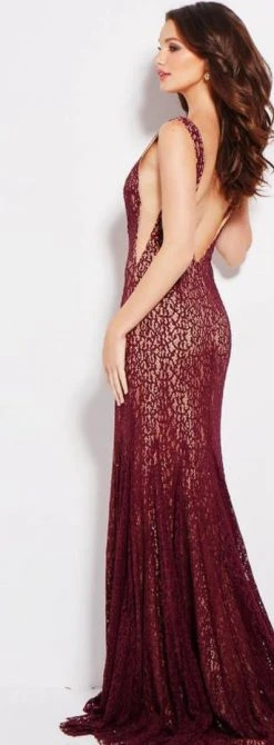 Jovani - 50757 Sleeveless Stretch Lace Trumpet Gown 8 Jovani - 50757 Sleeveless Stretch Lace Trumpet Gown