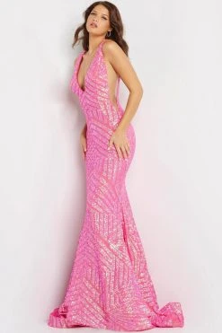 Jovani - 59762 Sexy Fitted Sequined Plunging Gown