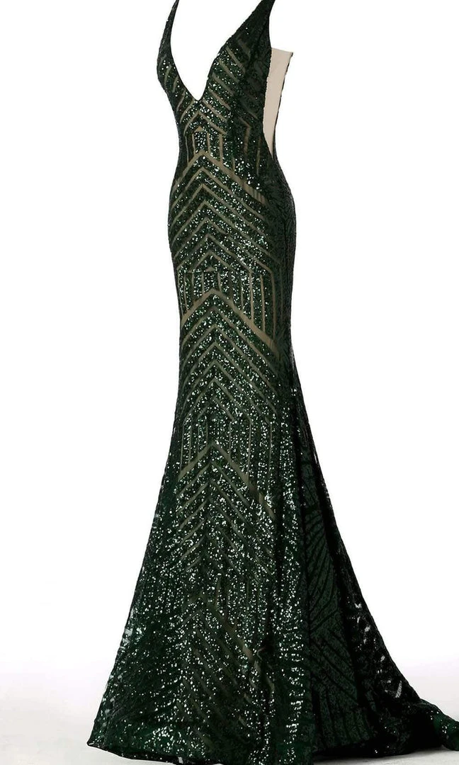 Jovani - 59762 Sexy Fitted Sheer Panel Sequin Evening Gown 6 Jovani - 59762 Sexy Fitted Sheer Panel Sequin Evening Gown
