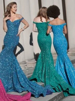 Jovani - 60122 Off Shoulder Sweetheart Neck Glitter Mermaid Gown 22 Jovani - 60122 Off Shoulder Sweetheart Neck Glitter Mermaid Gown