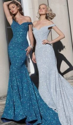 Jovani - 60122 Off Shoulder Sweetheart Neck Glitter Mermaid Gown 27 Jovani - 60122 Off Shoulder Sweetheart Neck Glitter Mermaid Gown