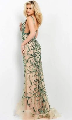 Jovani - 60289 Embellished Plunging V Neck Dress