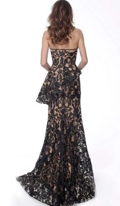 Jovani - 61524 Lace Applique Strapless Trumpet Dress