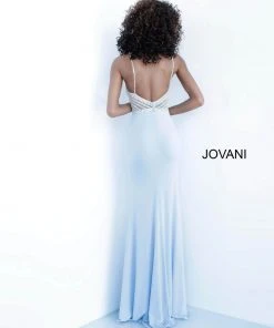 Jovani - 63147 Geometric Crystal Beaded Illusion Gown