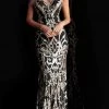 Jovani - 63349 Elaborate Metallic Sequined Off Shoulder Gown 1 Jovani - 63349 Elaborate Metallic Sequined Off Shoulder Gown