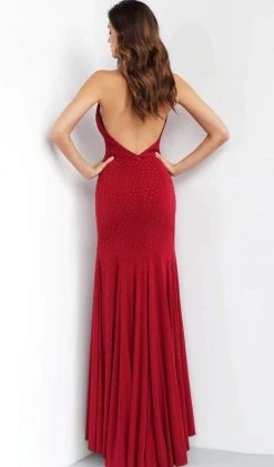 Jovani - 63557 Embellished Deep Halter V-neck Trumpet Dress 5 Jovani - 63557 Embellished Deep Halter V-neck Trumpet Dress