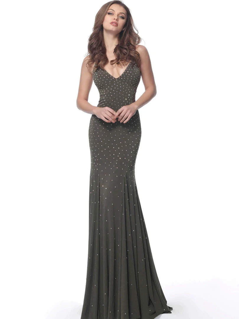 Jovani - 63563 Studded Backless Jersey Trumpet Gown 10 Jovani - 63563 Studded Backless Jersey Trumpet Gown