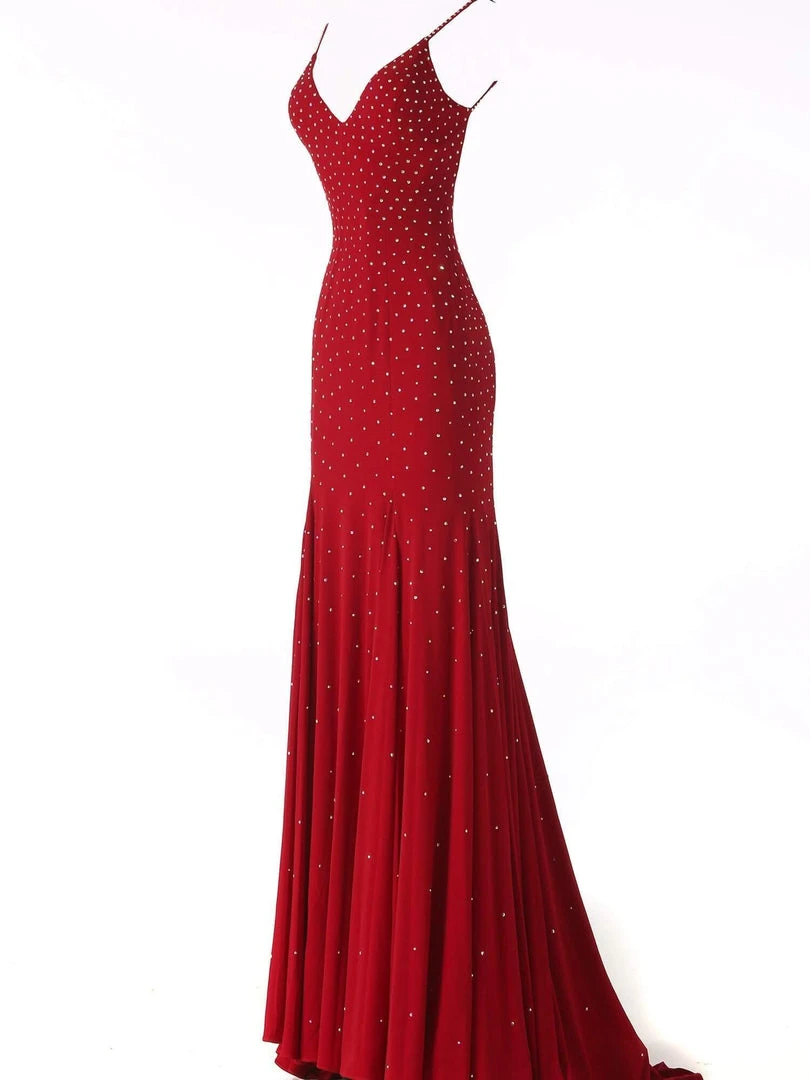 Jovani - 63563 Studded Backless Jersey Trumpet Gown 15 Jovani - 63563 Studded Backless Jersey Trumpet Gown