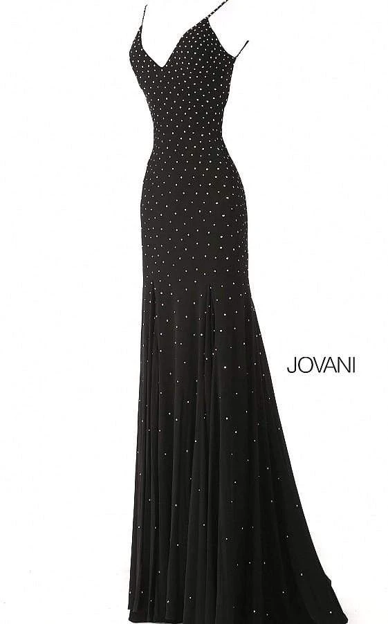 Jovani - 63563 Studded Backless Jersey Trumpet Gown 5 Jovani - 63563 Studded Backless Jersey Trumpet Gown
