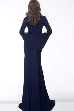 Jovani - 63851 Stretch Jersey Plunging V-Neck Trumpet Dress