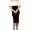 Jovani - 63883 Fur Cape Off-Shoulder Velvet Dress 2 Jovani - 63883 Fur Cape Off-Shoulder Velvet Dress