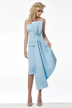 Jovani - 65040 Bow Accent Strapless Knee Length Cocktail Dress