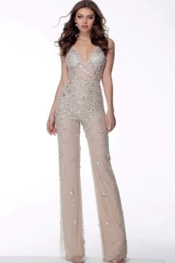 Jovani - 65331 Sleeveless Beaded Long Jumpsuit
