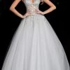 Jovani - 65379 Crystal Embellished Plunging V-neck Ballgown 2 Jovani - 65379 Crystal Embellished Plunging V-neck Ballgown