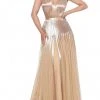 Jovani - 65830 Gold Beaded V Neck A-Line Gown 1 Jovani - 65830 Gold Beaded V Neck A-Line Gown