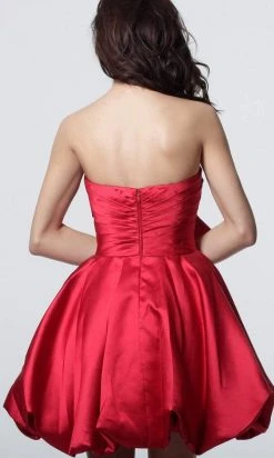 Jovani - 66698 Strapless Bow Accent Bubble Skirt Cocktail Dress