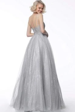 Jovani - 67051 Beaded Lace Bodice Glitter Tulle Ballgown 5 Jovani - 67051 Beaded Lace Bodice Glitter Tulle Ballgown