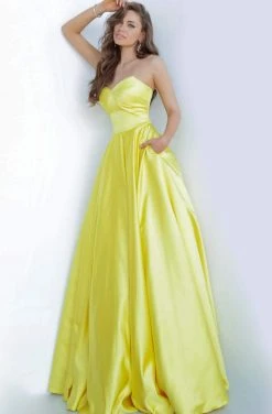 Jovani - 67847 Strapless Sweetheart Neckline Satin A-Line Prom Gown