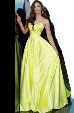 Jovani - 67847 Strapless Sweetheart Neckline Satin A-Line Prom Gown