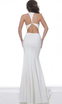 Jovani - 67865 Deep V-Neck Trumpet Dress