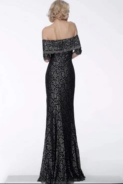 Jovani - 67902 Off-Shoulder Embellished Trumpet Dress