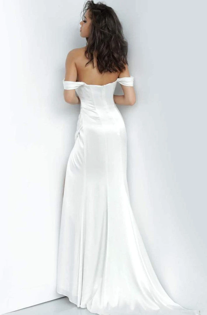 Jovani - 68087 Off Shoulder Draping Sheath Gown With Slit 4 Jovani - 68087 Off Shoulder Draping Sheath Gown With Slit