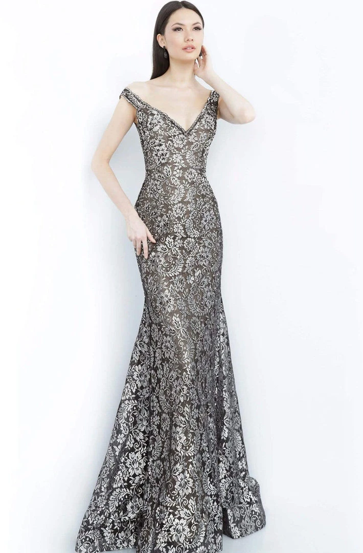 Jovani - 8083 Metallic Lace Off-Shoulder Trumpet Dress 3 Jovani - 8083 Metallic Lace Off-Shoulder Trumpet Dress