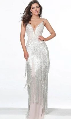 Jovani 8101 - Sleeveless Plunging V-neck Evening Gown